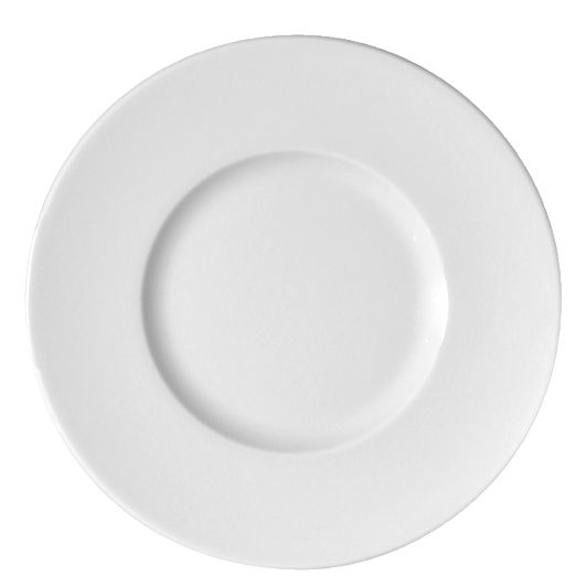 Teller "Classic" flach mit Fahne, weiß, rund