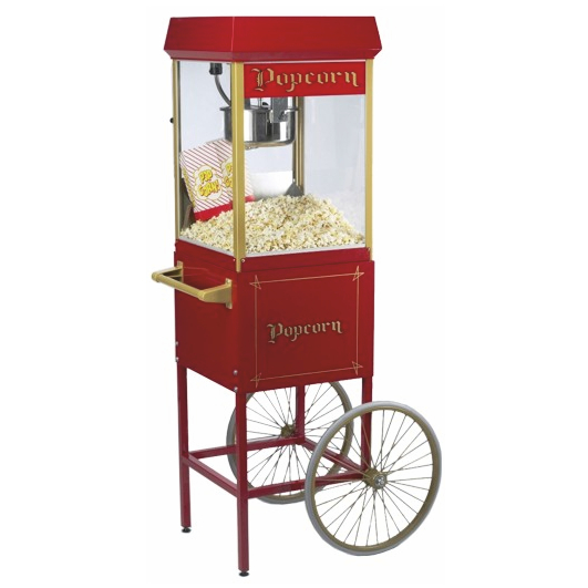 Popcorn Maschine "Nostalgie" rot mit goldener Aufschrift