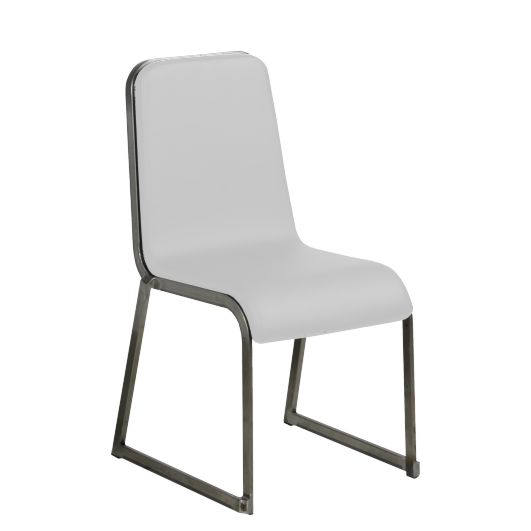 Designstuhl "Wave" Edelstahl mit Ledersitzfläche