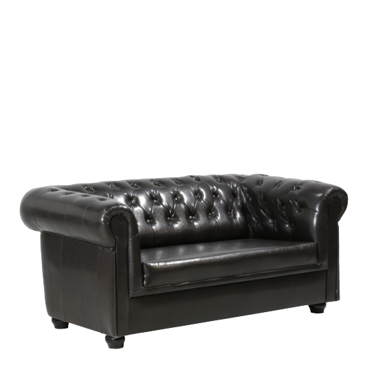 Ledersofa "Chesterfield" 2-Sitzer antikbraun