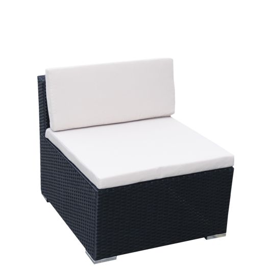 Polyrattan Sofa Mittelteil "Creative" mit Kissen beige