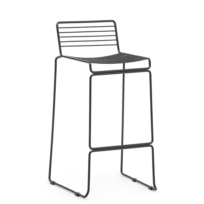 Barhocker "Wire" mattierter Stahl schwarz