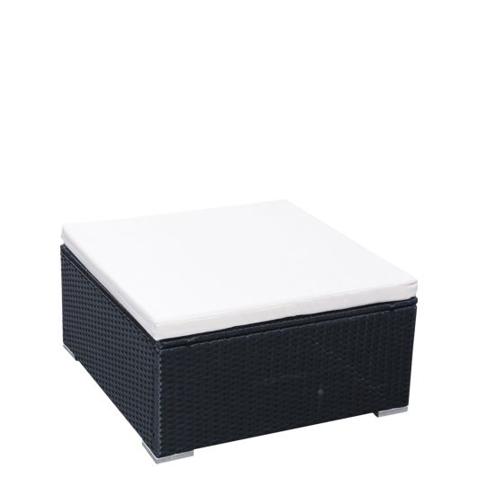 Polyrattanhocker "Creative" mit Sitzkissen beige