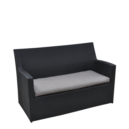 Polyrattan 2-Sitzer "Classic" mit Sitzkissen grau