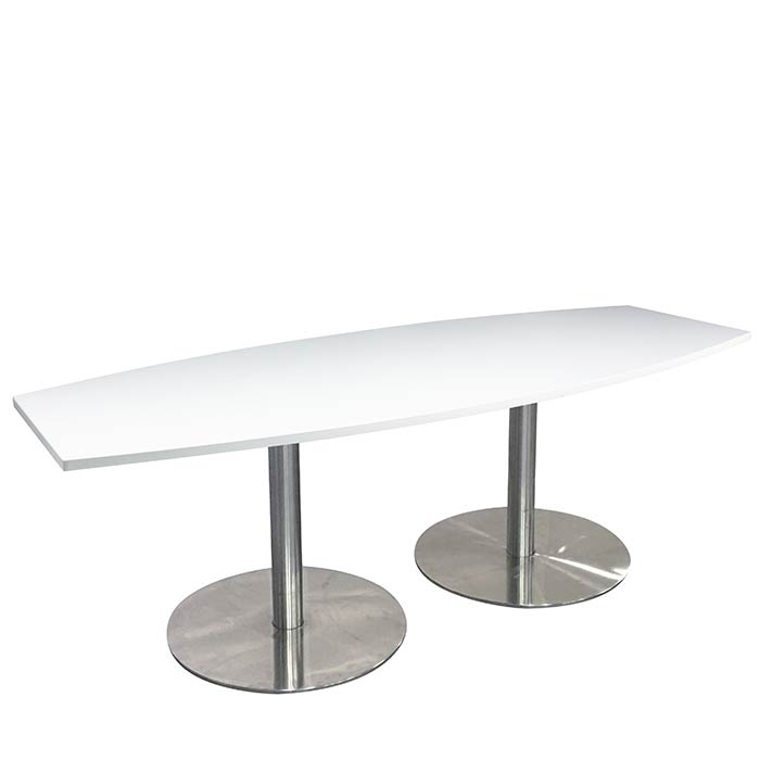 Sitztisch "Creative", Platte Trapez weiß 80x200cm